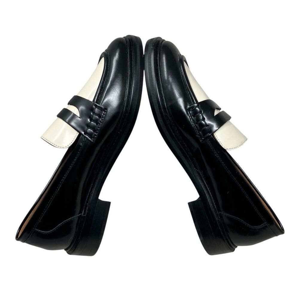 Madewell Black Ivory Leather Penny Chunky Loafers Vernon - Picture 8 of 12